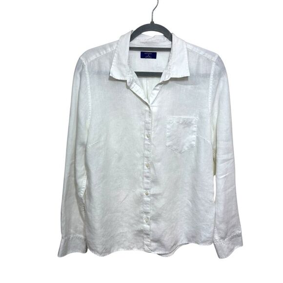 Untuckit Women's Mary Linen Button Front Blouse, 12 - Picture 1 of 9
